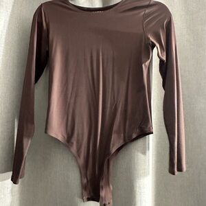 Brown Long Sleeve Bodysuit